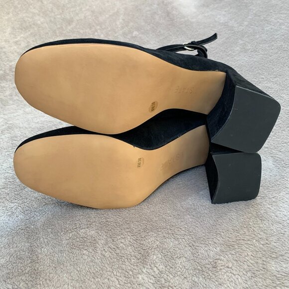 1.State Makal Genuine Suede Strappy Flared Heels Sz8 - Picture 13 of 16